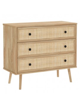 Συρταριέρα Oslo pakoworld 3ων συρταριών sonoma 90x39x79εκ 086-000003