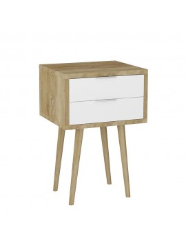 Liberta SCANDI ΚΟΜΟΔΙΝΟ 2ΣΥΡΤΑΡΙΑ SONOMA ΛΕΥΚΟ 40x35xH61cm 40x35xH61cm 09-0504