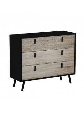 Liberta OMNIA ΣΥΡΤΑΡΙΕΡΑ ΜΑΥΡΟ SONOMA ΜΕ PATTERN 98,5x39xH81,5cm 98,5x39xH81,5cm 09-1022