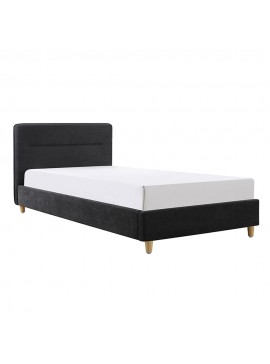 SIESTA ΚΡΕΒΑΤΙ (ΓΙΑ ΣΤΡΩΜΑ 120x200cm) ΓΚΡΙ ΣΚΟΥΡΟ 213x134xH103cm 09-1133