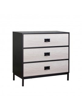 Liberta FACTORY ΣΥΡΤΑΡΙΕΡΑ 3ΣΥΡΤΑΡΙΑ ΜΑΥΡΟ OAK SONOMA DECAPE 80x40xH80cm 80x40xH80cm 09-1212