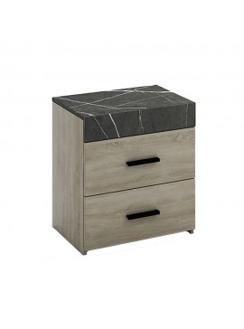 Liberta METROPOLIS ΚΟΜΟΔΙΝΟ 2ΣΥΡΤΑΡΙΑ SONOMA ΣΚΟΥΡΟ ΠΕΤΡΑ 50x36xH55cm 50x36xH55cm 09-1217