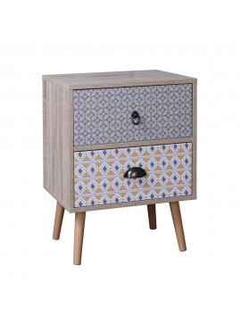 MUSTARD ΚΟΜΟΔΙΝΟ 2ΣΥΡΤΑΡΙΑ SONOMA ΜΕ PATTERN 45x30xH60cm 09-1300