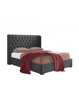 Liberta DUCHESS ΚΡΕΒΑΤΙ (ΓΙΑ ΣΤΡΩΜΑ 160x200cm) ΑΝΘΡΑΚΙ 220,5x181xH135cm 220,5x181xH135cm 09-1786