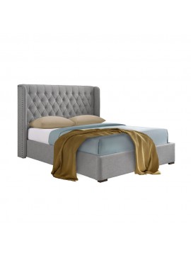 Liberta DUCHESS ΚΡΕΒΑΤΙ (ΓΙΑ ΣΤΡΩΜΑ 160x200cm) STONE ΓΚΡΙ 220,5x181xH135cm 220,5x181xH135cm 09-1787