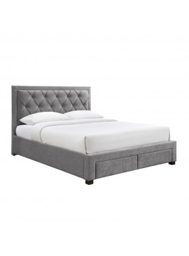 Liberta NOBLE ΚΡΕΒΑΤΙ (ΓΙΑ ΣΤΡΩΜΑ 160x200cm) ΓΚΡΙ ΣΚΟΥΡΟ 216,5x165xH122cm 216,5x165xH122cm 09-1966