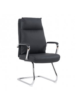 Καρέκλα επισκέπτη Siquel I pakoworld pu σε μαύρη απόχρωση 58x62x105εκ