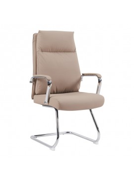 Καρέκλα επισκέπτη Siquel I pakoworld pu σε cappuccino απόχρωση 58x62x105εκ