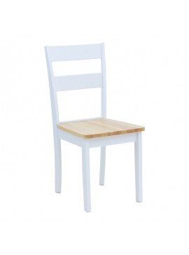 Καρέκλα York pakoworld σε λευκή-φυσική απόχρωση 39.5x47.5x89εκ