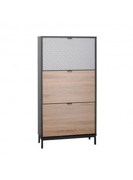 Liberta ROMBUS ΠΑΠΟΥΤΣΟΘΗΚΗ 3ΠΟΡΤΕΣ ΜΑΥΡΟ SONOMA ΛΕΥΚΟ ΜΕ PATTERN 60x23xH120cm 60x23xH120cm 10-0015