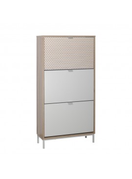 NAK ΠΑΠΟΥΤΣΟΘΗΚΗ 3ΠΟΡΤΕΣ SONOMA ΛΕΥΚΟ ΛΕΥΚΟ ΜΕ PATTERN 60x23xH120cm 10-0016