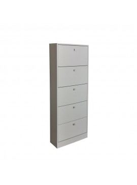 SINGLE ΠΑΠΟΥΤΣΟΘΗΚΗ 5ΠΟΡΤΕΣ ΛΕΥΚΟ OAK 62x15xH164cm 10-0039