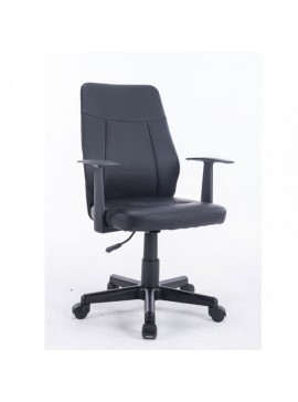Πολυθρόνα γραφείου διευθυντή από pu σε μαύρο χρώμα 55x54x90-100 100-00366