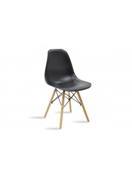 Καρέκλα "ACROPOL" από ξύλο/PP σε χρώμα μαυρο 47x53x82 100-02137