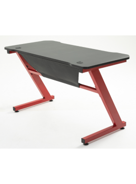 Γραφείο υπολογιστή gaming "Mcqueen plus" μεταλλικό MDF χρώμα κόκκινο-μαύρο 120x60x74εκ 100-02616