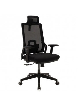 Καρέκλα γραφείου διευθυντή "TEKNO" ύφασμα mesh σε μαύρο χρώμα 66x60x118/136 100-02687