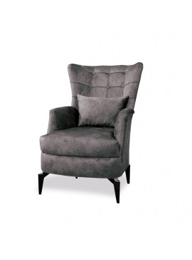 Πολυθρόνα σαλονιού "SPETZIA" από ύφασμα σε χρώμα γκρι 79x80x95 100-02811