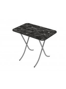 Tραπέζι "MOUNTAIN TOP" πτυσσόμενο από mdf/μέταλλο σε χρώμα μαύρο μαρμάρου 60x90x75 100-02937