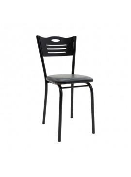 Καρέκλα "RONY" από μέταλλο/mdf σε χρώμα μαύρο 39x39x88 100-03057