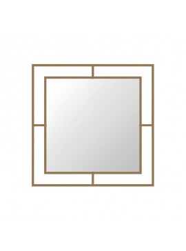 Καθρέφτης "BEAUTY" τετράγωνος από μέταλλο σε χρυσό χρώμα 58,6x58,6x2 100-03125