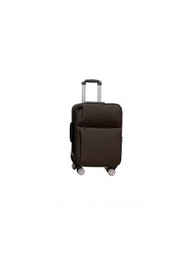 Βαλίτσα χειραποσκευή "AIRPLANE" από ύφασμα σε χρώμα καφέ 38x22x59 100-03206