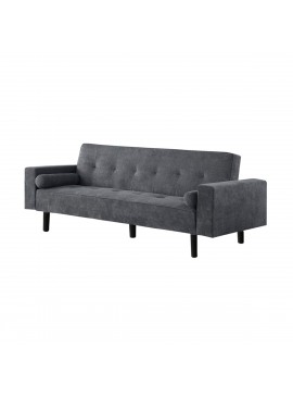 Καναπές κρεβάτι ''LETTA'' τριθέσιος από ξύλο/ύφασμα σε χρώμα γκρι 216x91x80 100-03268