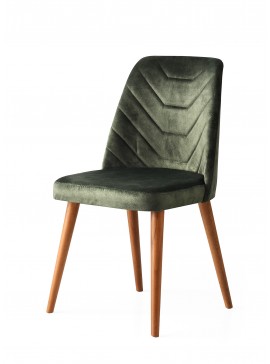 Καρέκλα "CESILIA" από ξύλο/ύφασμα βελούδο σε χρώμα κυπαρισσί 50x49x90 100-03283