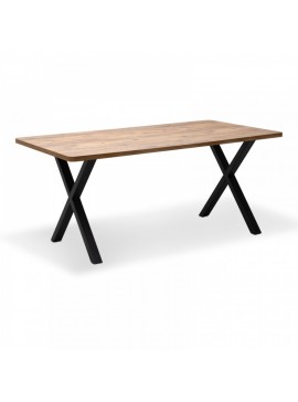 Τραπέζι "MOERA" από MDF/μέταλλο σε χρώμα ακακία/μαύρο 140x80x75 100-03377