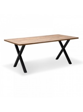 Τραπέζι "MOERA" από MDF/μέταλλο σε χρώμα ακακία/μαύρο 160x90x75 100-03378