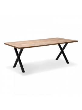 Τραπέζι "MOERA" από MDF/μέταλλο σε χρώμα ακακία/μαύρο 200x100x75 100-03379