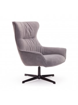 Πολυθρόνα ''LINXI'' από ψαθωτό ύφασμα σε ανοιχτό γκρί χρώμα 85x83x103εκ 100-03390