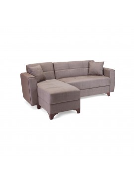 Γωνιακός καναπές κρεβάτι PICA αναστρέψιμος ύφασμα μπεζ 230x145x84 100-03489