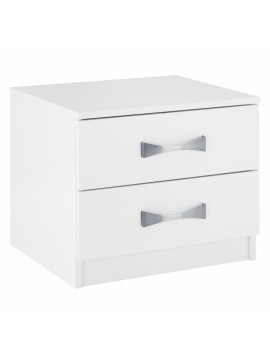 Κομοδίνο ''REAL'' με 2 συρτάρια σε χρώμα λευκό 48x40.5x41.5 100-03582