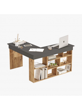 Γραφείο γωνιακό "VIANA" σε χρώμα atlantic pine/ανθρακί 115x120x72 100-03625