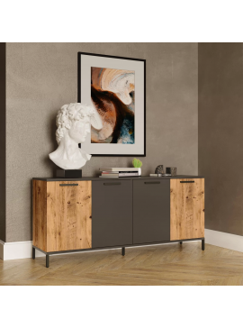 Μπουφές "VIANA" σε atlantic pine/ανθρακί χρώμα 160x40x72 100-03628