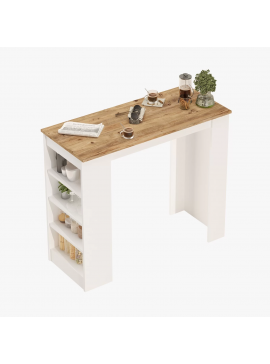 Βοηθητικό τραπέζι μπαρ "VIANA" σε atlantic pine/λευκό χρώμα 120x52x102 100-03630