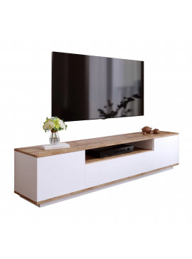 Έπιπλο τηλεόρασης "VIANA" σε χρώμα atlantic pine/λευκό 180x45x45 100-03631