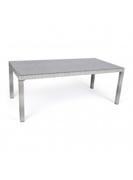 Τραπέζι κήπου "VIENNA" αλουμινίου-wicker σε χρώμα γκρι 200x100x74 100-03649