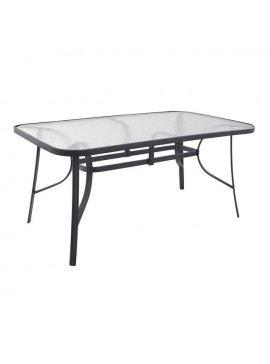 Τραπέζι κήπου "Leno" ανθρακί μέταλλο-tempered γυαλί 160x90x70 100-03693