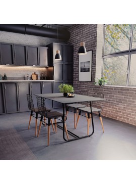 Τραπέζι Exax Intrahome sintered stone μαύρο μαρμάρου-μαύρο 150x90x75εκ INTRAPA-212111186