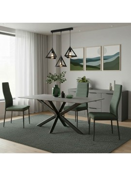 Τραπέζι Saax Intrahome sintered stone γκρι cement-μαύρο 180x90x75εκ INTRAPA-212111195
