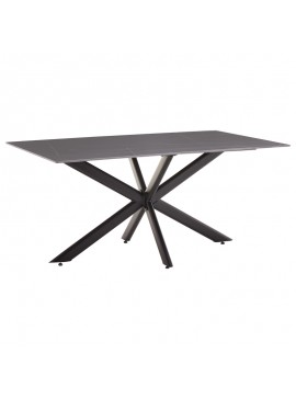 Τραπέζι Bethan pakoworld sintered stone γκρι cement-μαύρο 180x90x75εκ