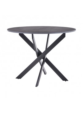 Intrahome Τραπέζι Dammero Intrahome mdf σε ανθρακί απόχρωση με πόδι μαύρο μέταλλο Φ100x75εκ | SKU: INTRAPA-212111190