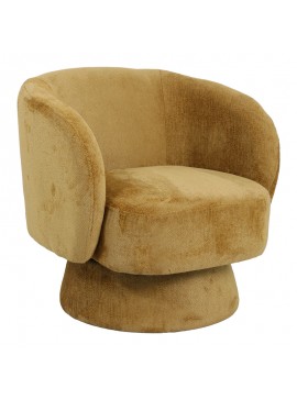 Πολυθρόνα περιστρεφόμενη Kreslo pakoworld ύφασμα σε ταμπά απόχρωση 78x81x77εκ