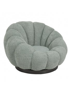 Πολυθρόνα περιστρεφόμενη Nester pakoworld μπουκλέ ύφασμα σε φυστικί απόχρωση 98x97x69εκ