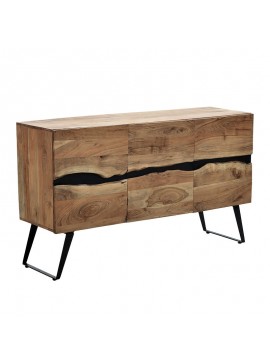 Μπουφές Imena pakoworld μασίφ ξύλο 4εκ φυσικό-μαύρο 148x43.5x86εκ 113-000021