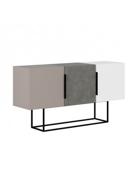 Μπουφές Estella pakoworld γκρι antique-μόκα-λευκό 150x42x79.5εκ 119-001109