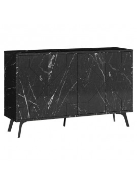 Μπουφές Ursula pakoworld μαύρο μαρμάρου 123x35x77.5εκ 119-001123