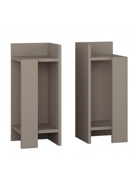 Κομοδίνο Immerse pakoworld σετ 2 τμχ. μόκα 27x25x60εκ 119-001180