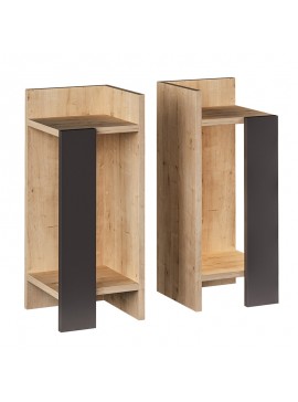 Κομοδίνο Immerse pakoworld σετ 2 τμχ. oak-ανθρακί 27x25x60εκ 119-001181